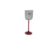 ESTUCHE 6 COPAS VINO 230CL CRISTAL AHUMADO PIE ROJO MODELO FLAMINGO