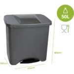 CUBO BASURA RECOGIDA SELECTIVA PEDAL BIN ECOLOGICO 50 LITROS CON PEDAL - Imagen 2