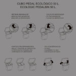 CUBO BASURA RECOGIDA SELECTIVA PEDAL BIN ECOLOGICO 50 LITROS CON PEDAL - Imagen 4