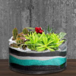 CENTRO MESA CILINDRICO CRISTAL TRANSPARENTE RECICLADO 49575 - Imagen 2