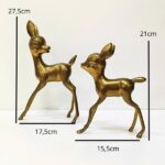 FIGURA PAREJA BAMBI BRONCE DORADO