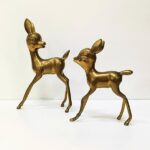FIGURA PAREJA BAMBI BRONCE DORADO - Imagen 2